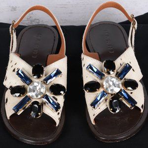 Designer MARNI Size 38 EU Pony Hair & Jeweled